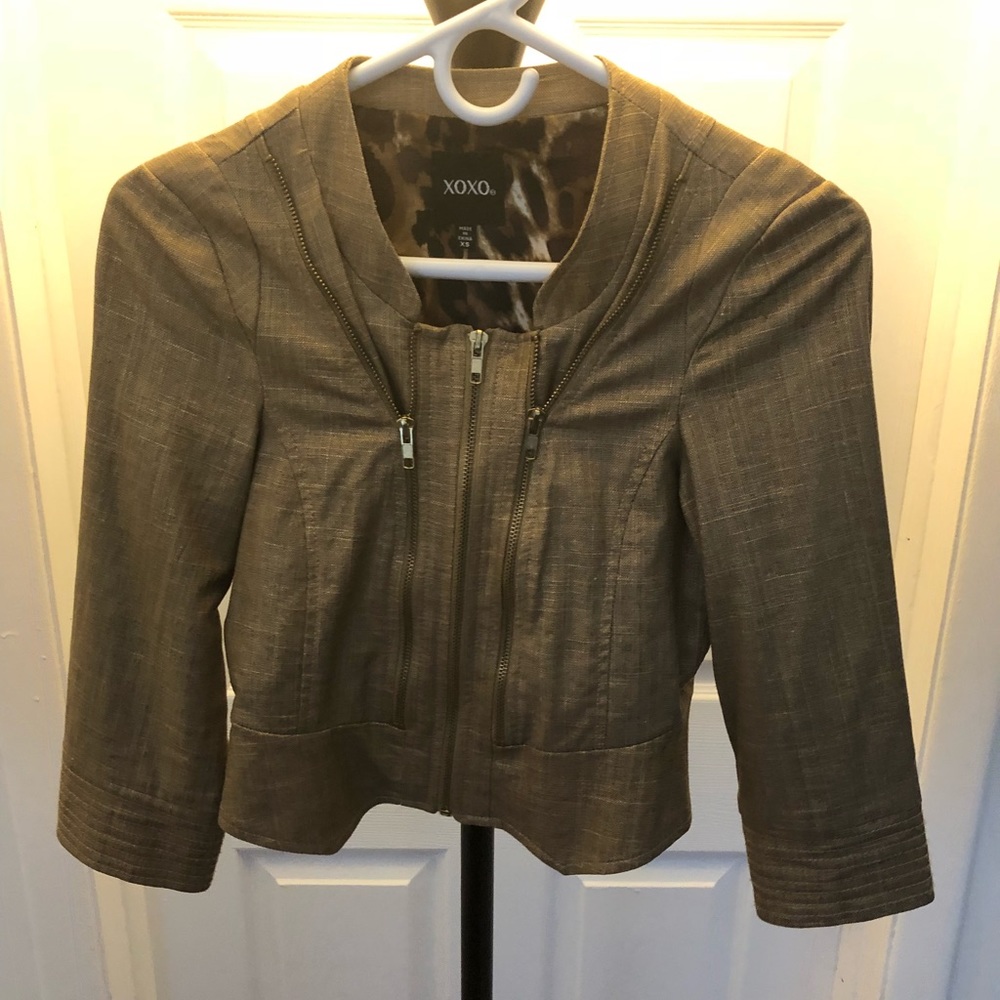 Gold short zipper jacket